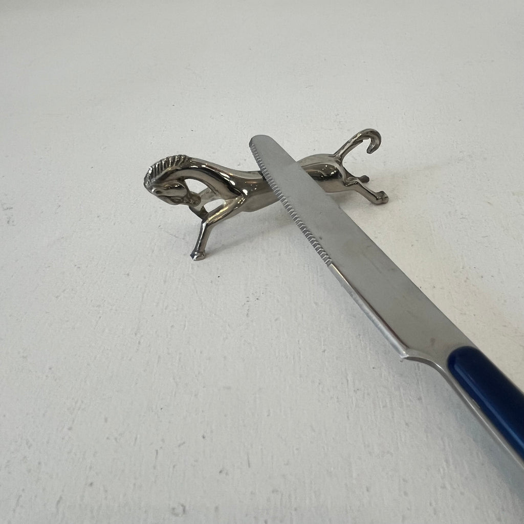Silver-plated horse knife rests