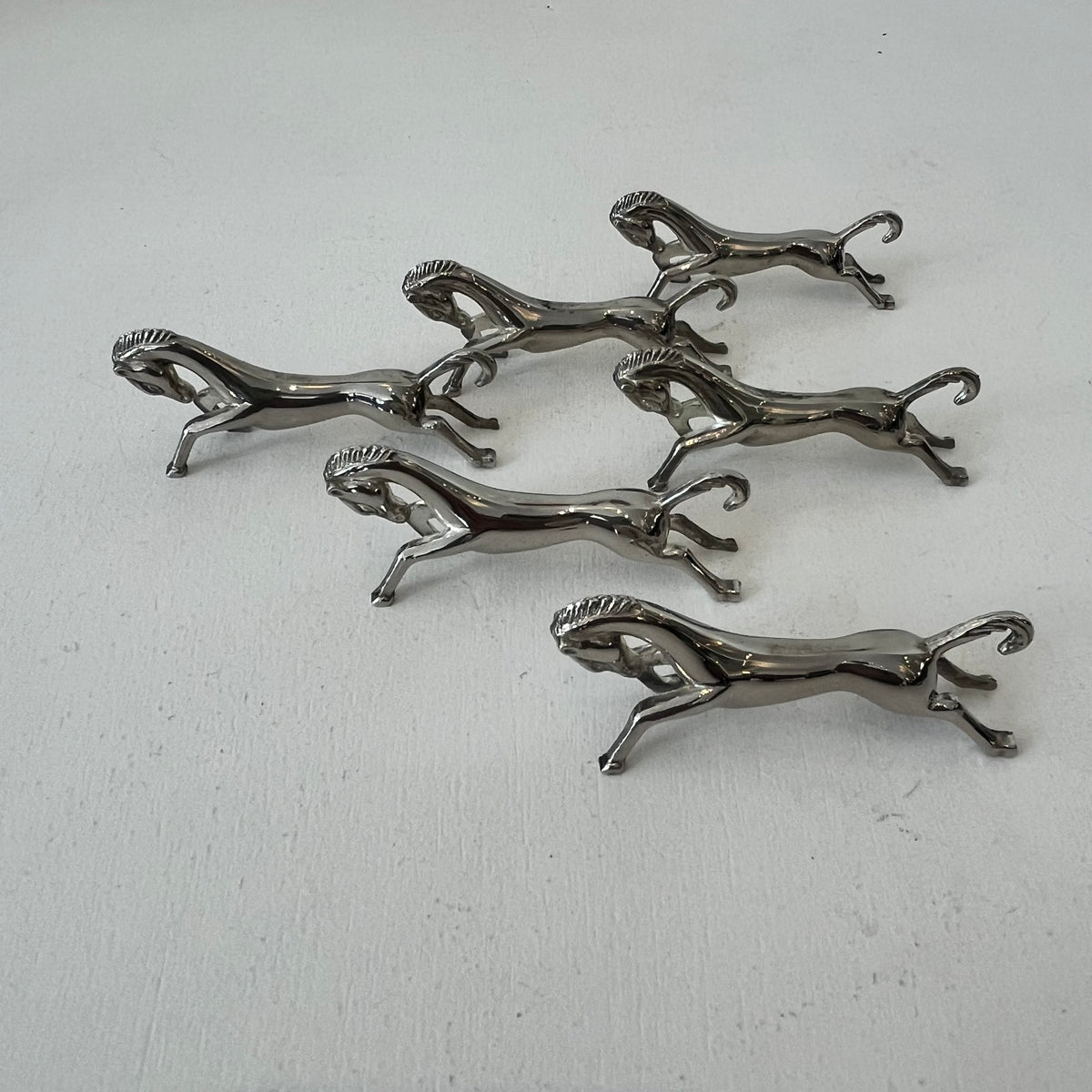 Porte-couteaux cheval en métal argenté
