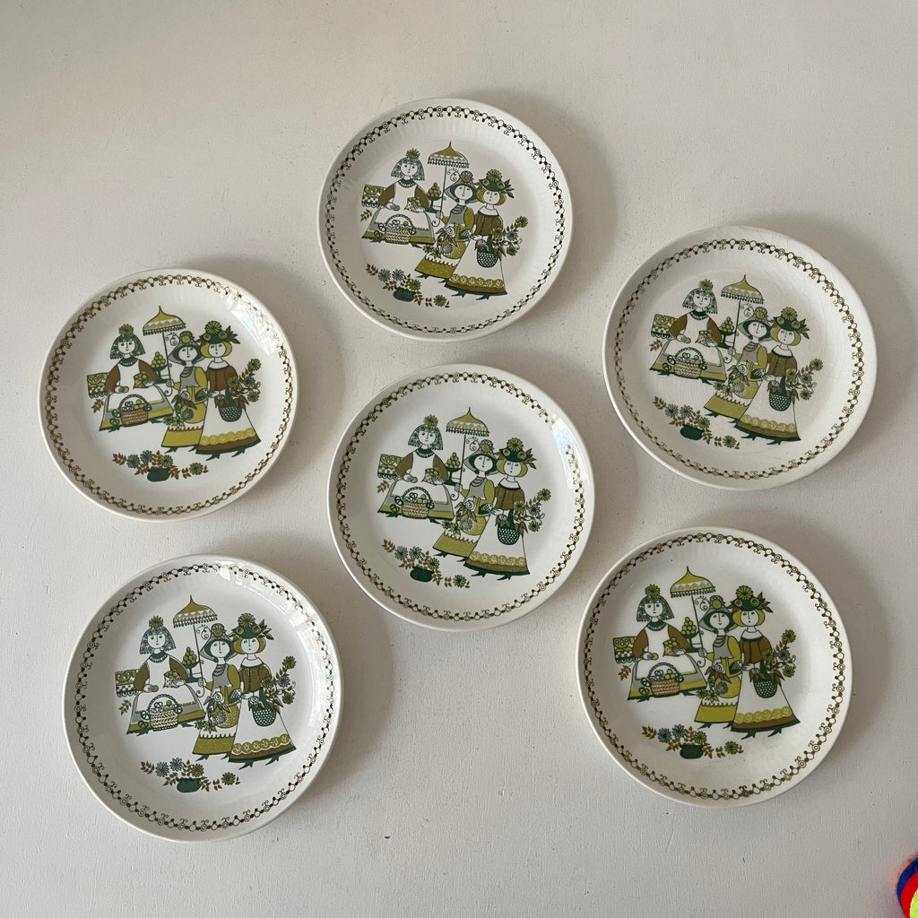 Set of 6 Market dessert plates