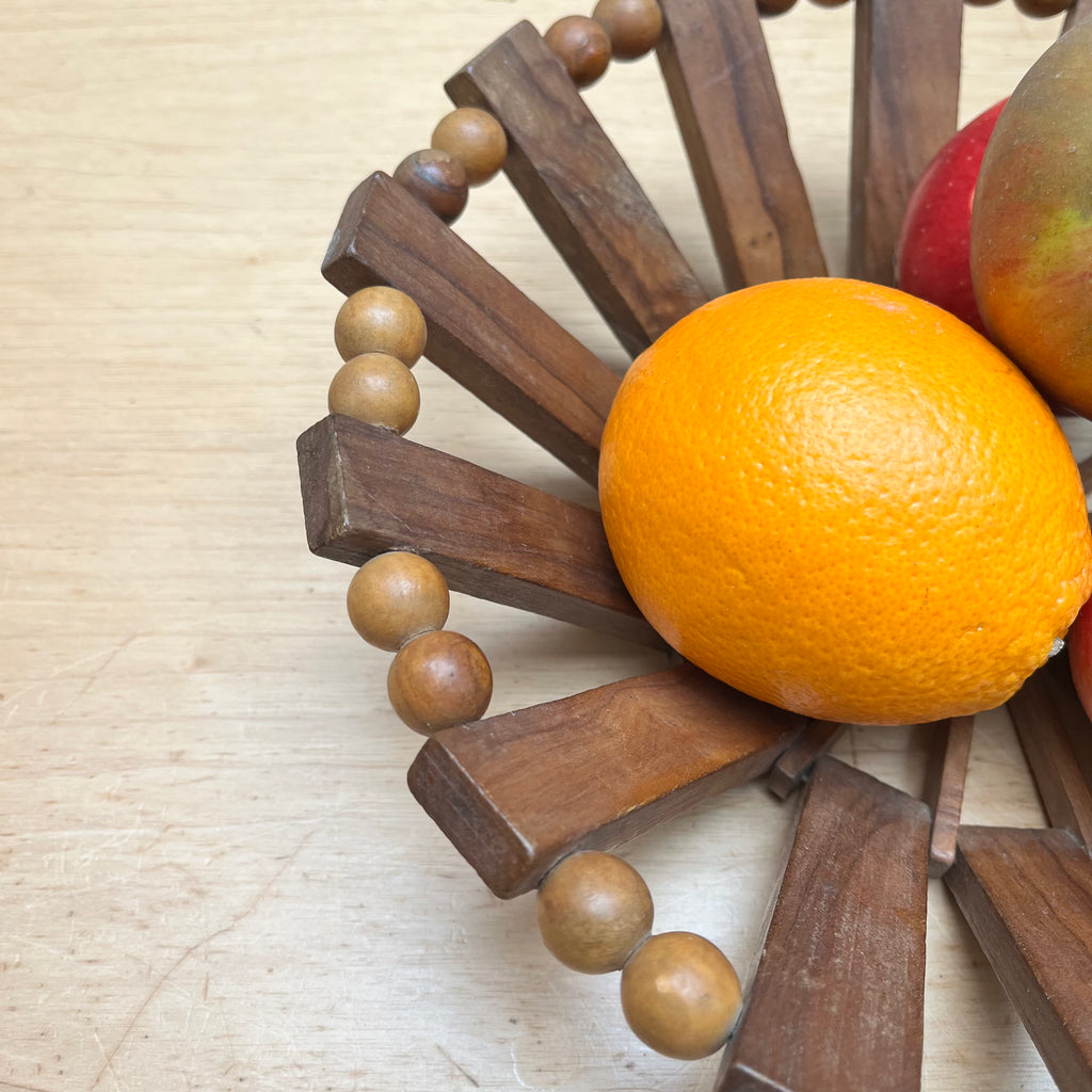 Olive wood fruit bowl