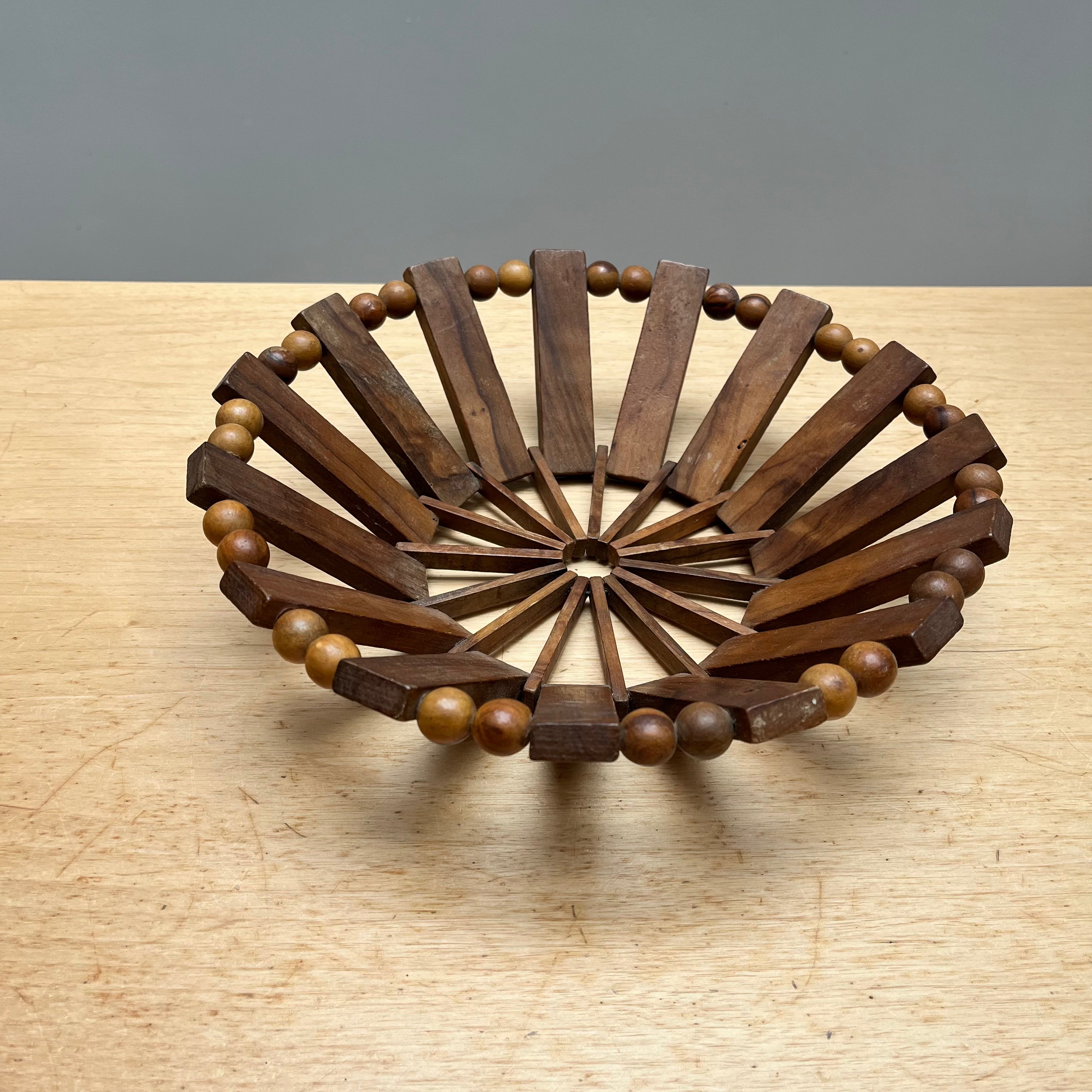 Corbeille à fruits en bois d'olivier