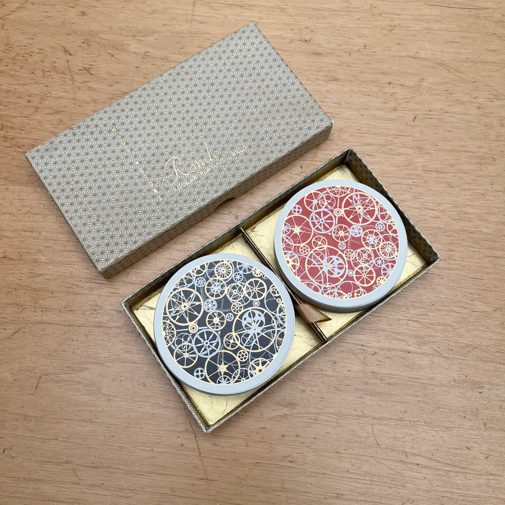 Coffret de 2 jeux de 52 cartes rondes