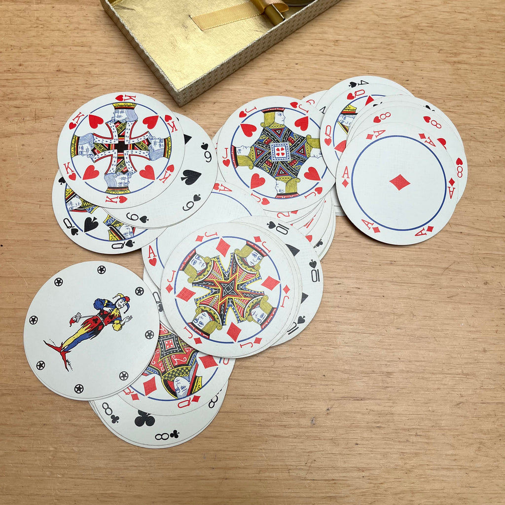 Coffret de 2 jeux de 52 cartes rondes